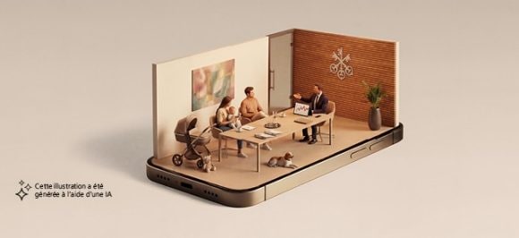 Illustration générée par IA représentant une scène de conseil.