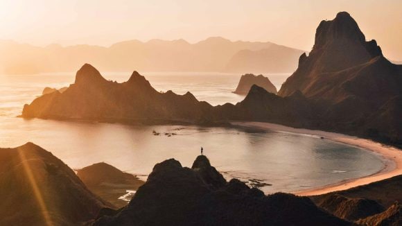 A stunning coastal landscape at sunrise