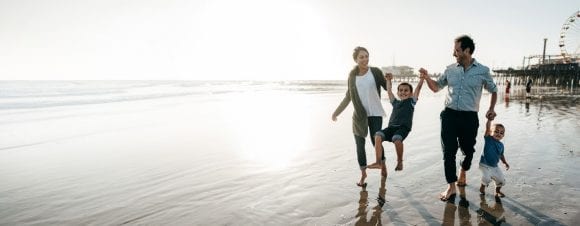 Family on the beach