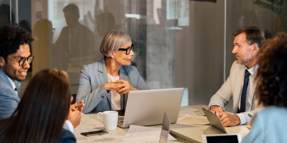 Our people-diverse group of co-workers having meeting