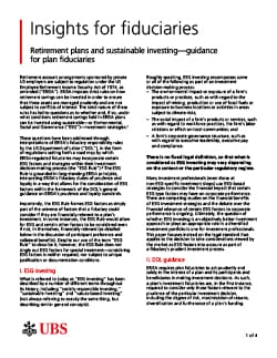 Image of a white paper called Insights for fiduciaries