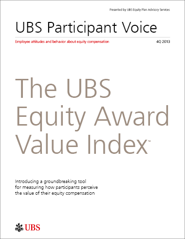 Image of report called The UBS Equity Award Value Index
