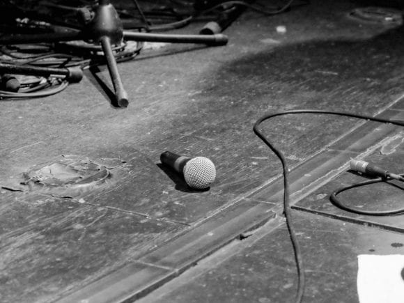 disconnected mic on floor