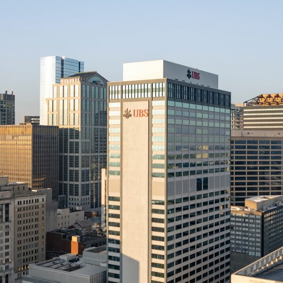 UBS building against city skyline