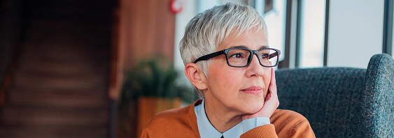 Woman deep in thought