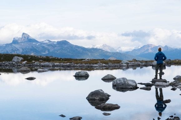 Looking at mountains