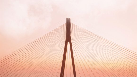 Modern bridge silhouette