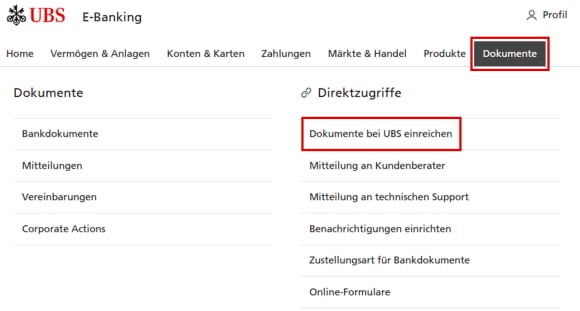 Dokumente einreichen