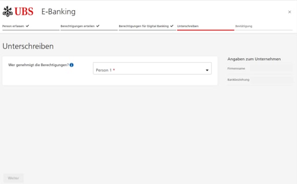 "Wer genehmigt die Berechtigungen? Auswahlliste"