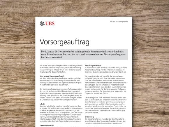 Vorsorgeauftrag