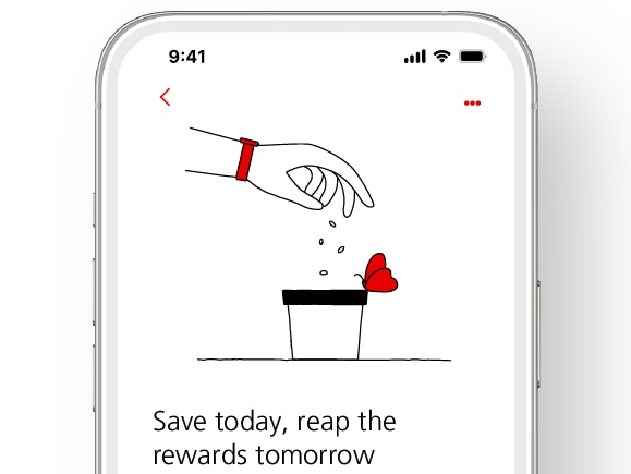 Der Bildschirm der mobilen App aus den Vorsorgeprodukten.