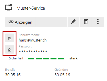 Passwort kopieren / einsetzen