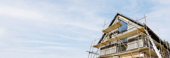 House, Renovation, Scaffolding, Construction worker