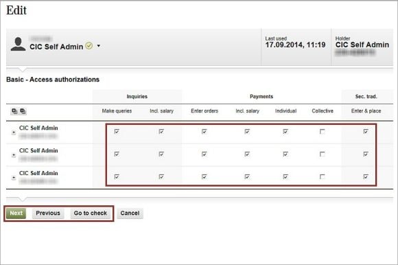 Modify access authorization