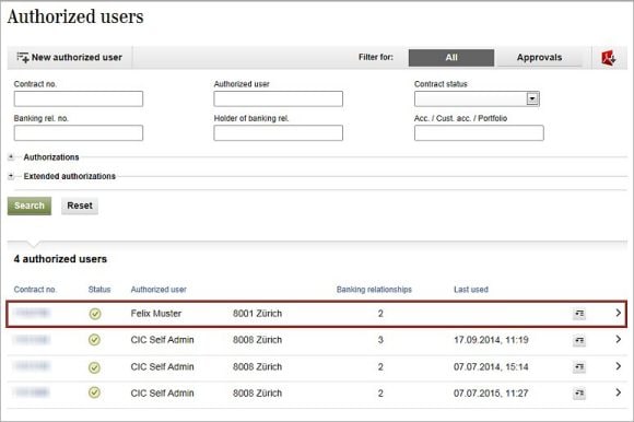 Step 1: Select authorized user