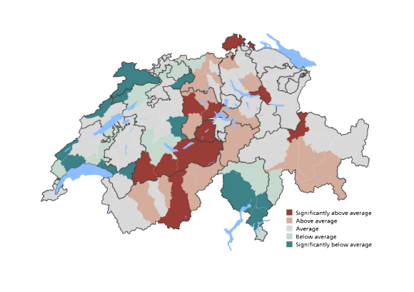 Map of regions with the highest and lowest expected future prices.