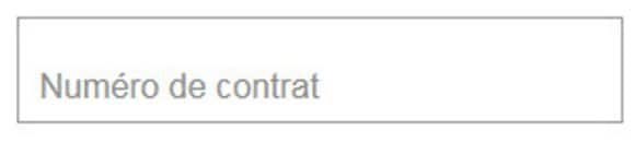 Saisissez le numéro de contrat