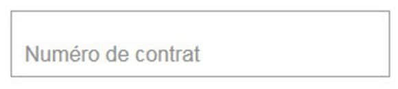 Saisissez le numéro de contrat