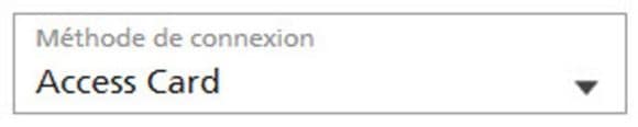 la méthode de connexion «Access Card»