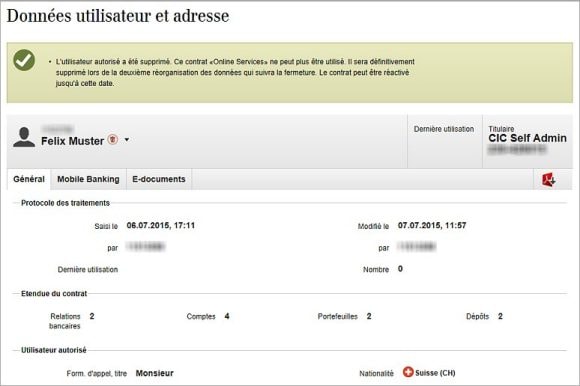 Etape 4: L'utilisateur autorisé est supprimé