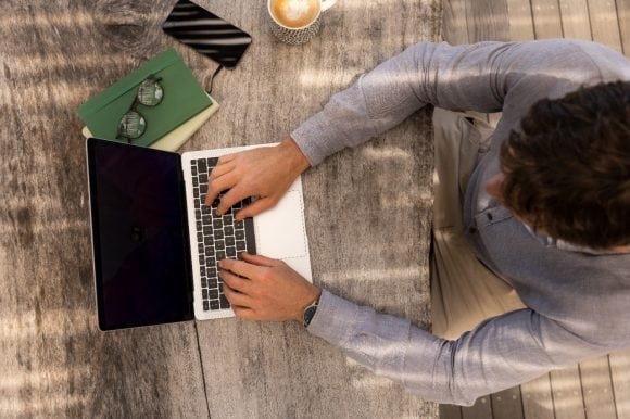 Man working on laptop