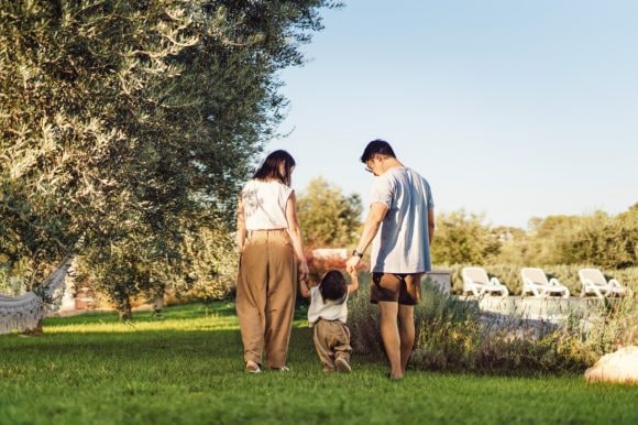 Family enjoying at park
