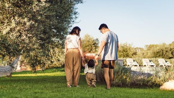 Family enjoying at park