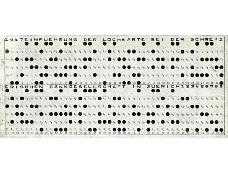 Löst das traditionelle Kontobuch ab: die Lochkarte