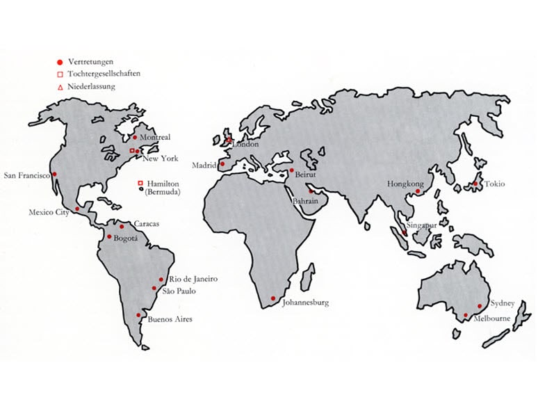 14 Vertretungen, Tochtergesellschaften, Niederlassungen, Auslandorganisation der SBG