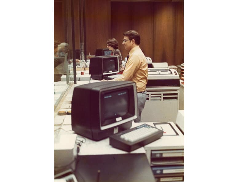 Customer counter at Ahornhof in Basel in 1977