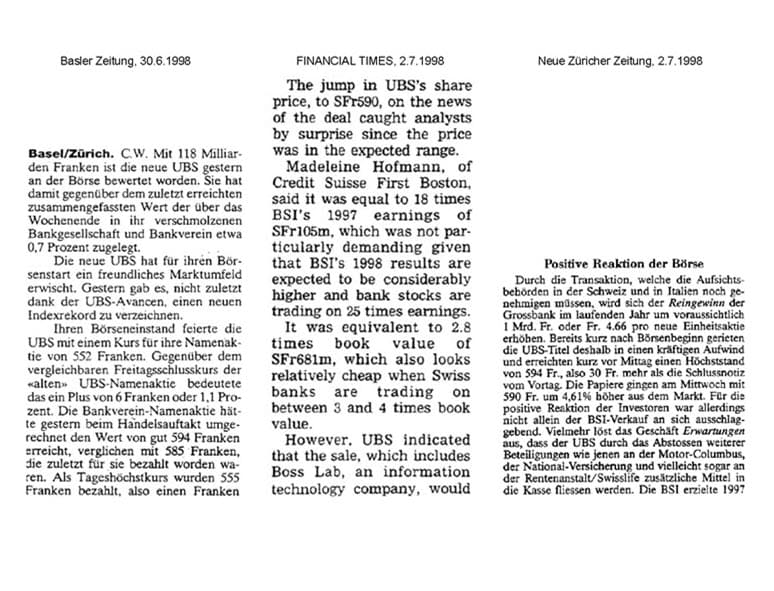 Stock exchange news 2.7.1998