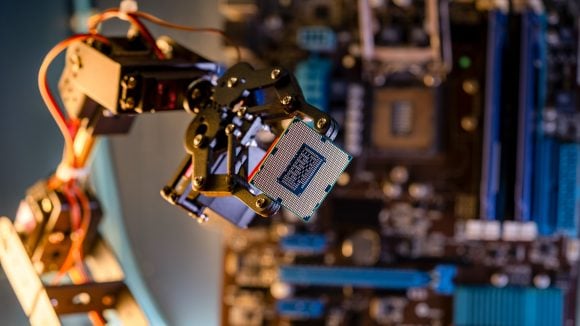 Futuristic robot built with semiconductors