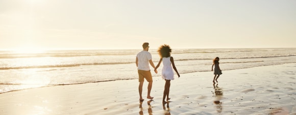 Family is enjoying at a beach