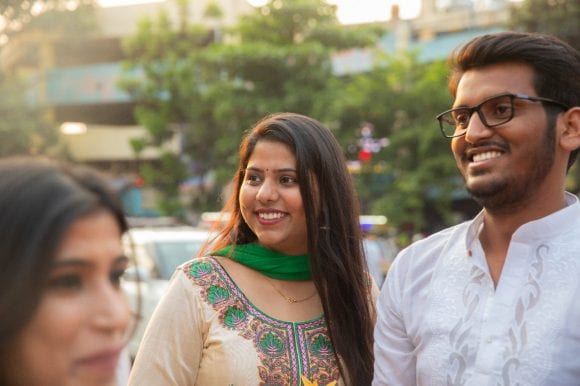 Portrait of smiling friends