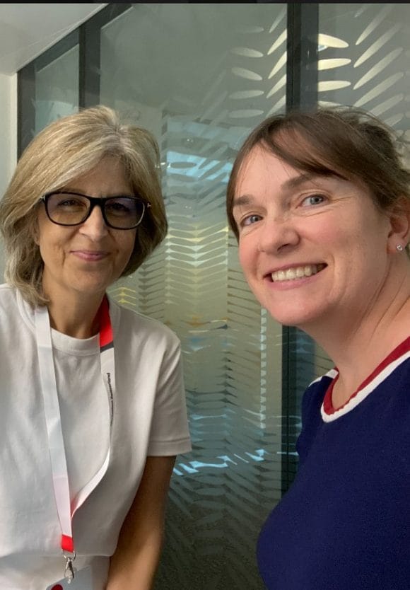 Mitra with colleague