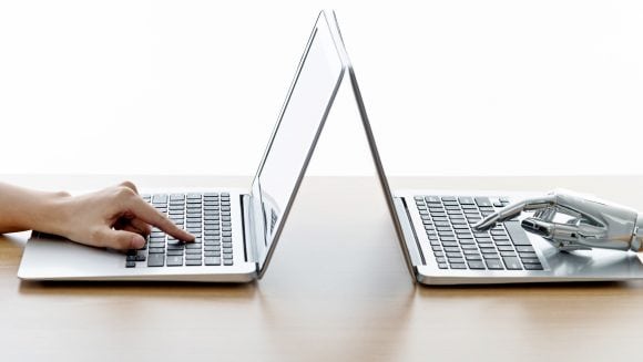 human and robot working together