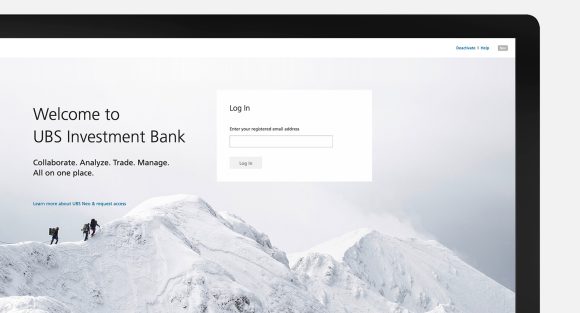 Login screen of UBS Neo