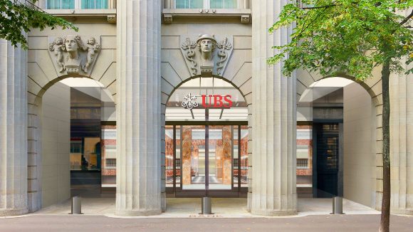 Entrance to a UBS in Switzerland branch