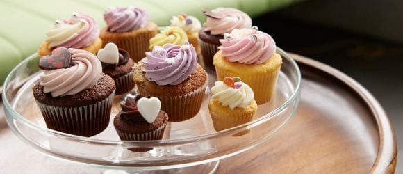 Cupcakes on glass plate