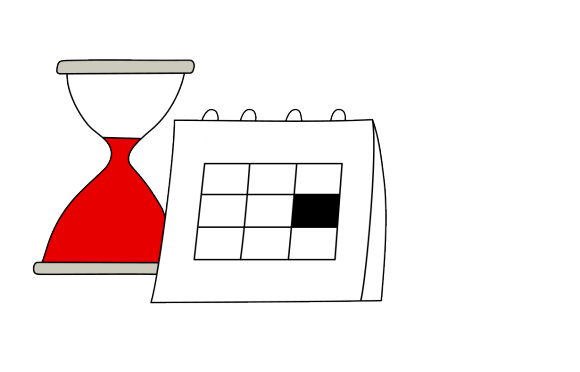 Hourglass and calendar icon