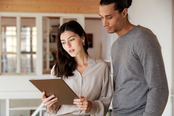 Young family having fun