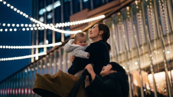 Mother with her children