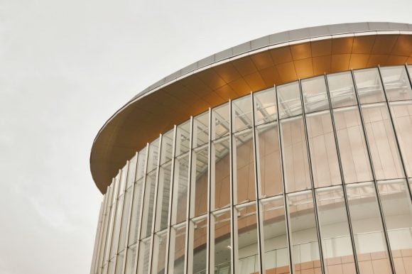 Golden office building