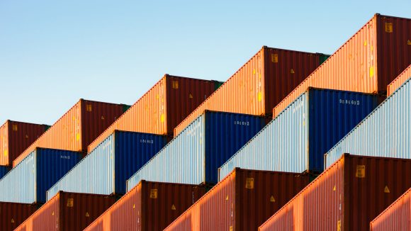 Stacked container boxes