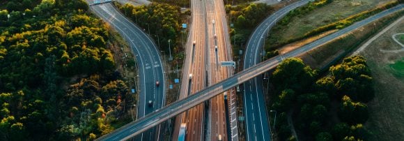 Aerial view of motorway