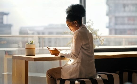 Businesswoman with smartphone