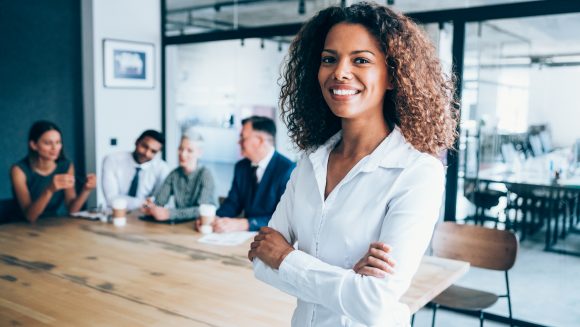 Businesswoman in meeting room