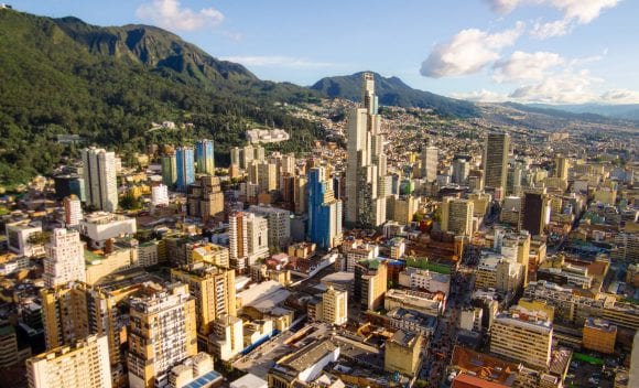 Vista de la ciudad de Bogotá en Colombia