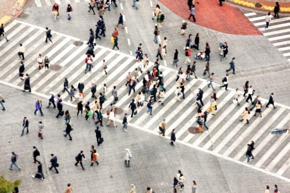 People cycling in the street
