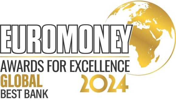 Il logo dell’ "Euromoney's Awards for Excellence – Global Best Bank” 2024
